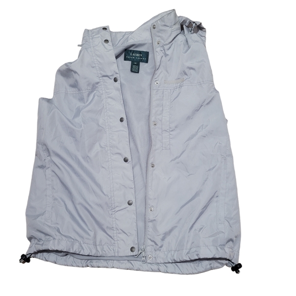 Ralph Lauren Polo Vest Women Medium Gray Full Zip Pockets Sleeveless  - Picture 1 of 7